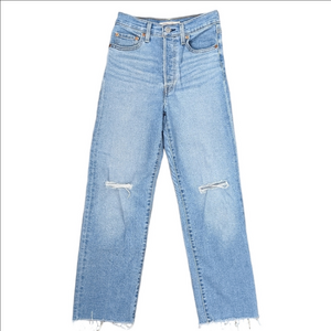 Levi's Ribcage Straight Ankle Jeans Size 24 Cotton Blend Stretch